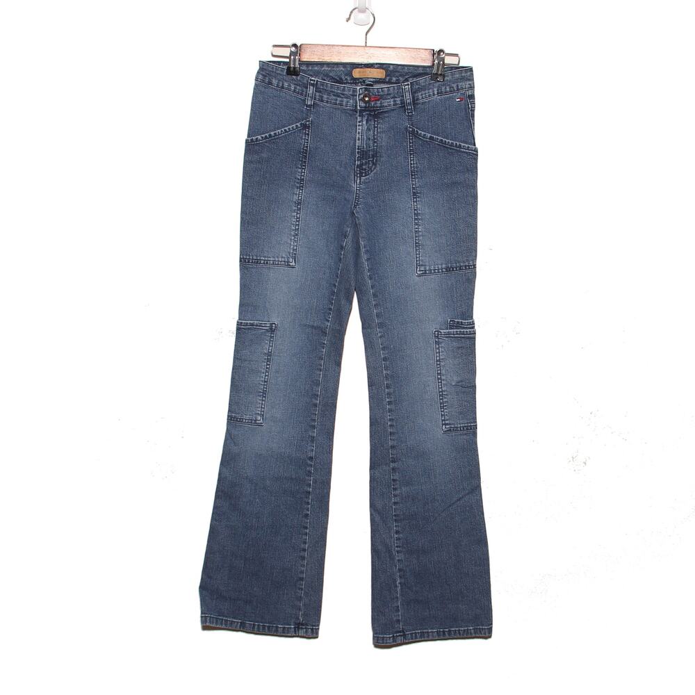 Vintage Tommy Jeans Cargo Jeans Size 5 Y2K Medium wash